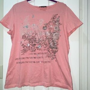 baby pink/coral tee